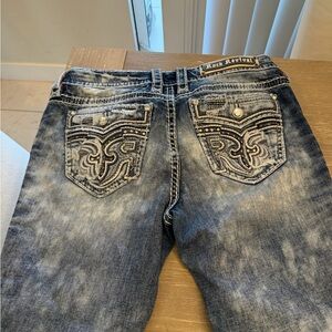 Rock Revival Women's Washed Blue Skinny Jeans with Embroidered Back Pockets